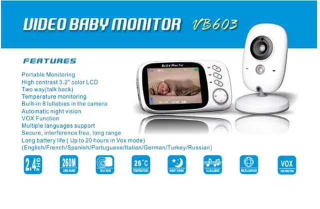 3.2 Inch Wireless Two Way  Intercom Video Baby Monitor 6