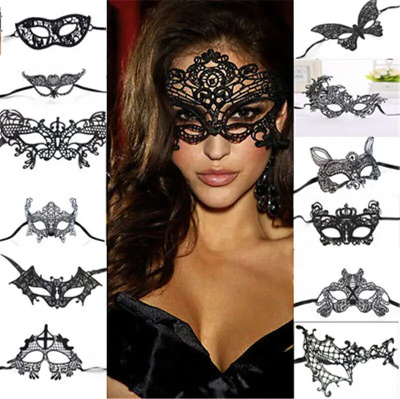

1PCS Women Black Party Masks Sexy Lace Eye Mask For Masquerade Ball Prom Halloween Costume Carnival Mask