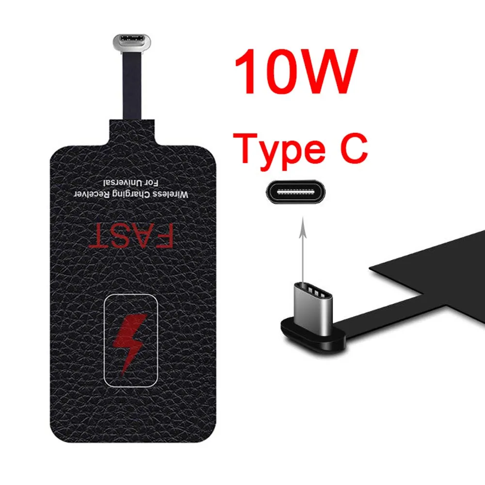 5V/2A 10W Qi Fast Wireless Charger Receiver for Charger Pad Coil for Phone 6 7 Plus Type-C Universal
