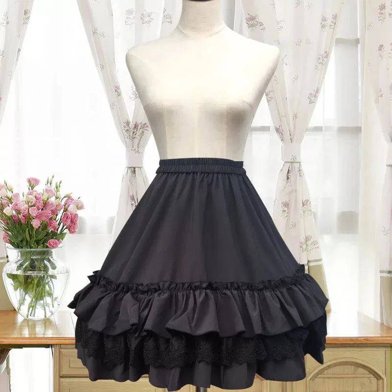 Lace Hoop Under Skirt Lolita Bridal Wedding Crinoline Women Ankle Petticoat Puffy Half Slips A-Line Ball Gown Dress Costume
