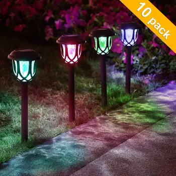 

10Pack Solar Lights Outdoor Pathway Solar Pathway Lights Solar Powered Garden Yard Lights for Walkway Sidewalk Driveway