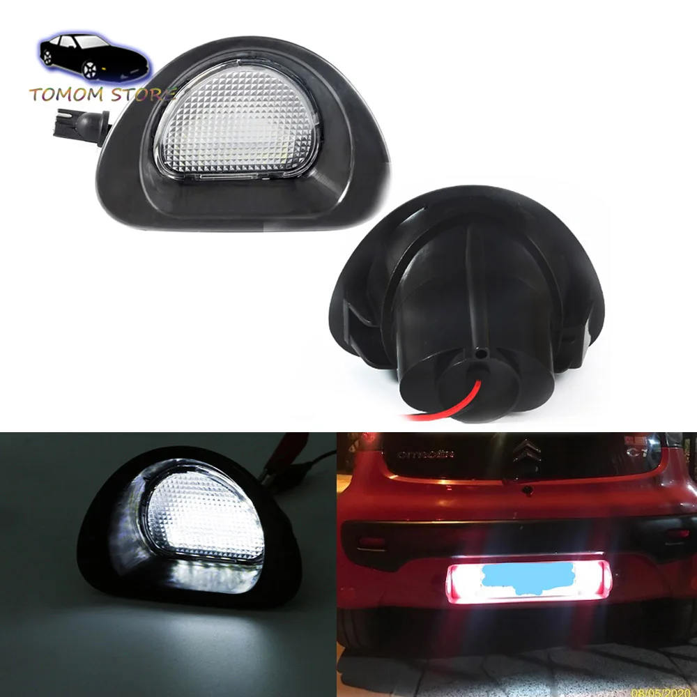 2 шт. белый светодиодный светильник для номерного знака CITROEN C1 2005 2013 Peugeot 107