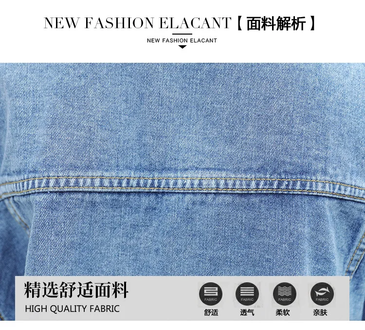 Photo Shoot Video Jeans Coat Women's Dull Polish Textured Blue Loose-Fit Korean-style Slimming Casual Versatile BF Style Tops