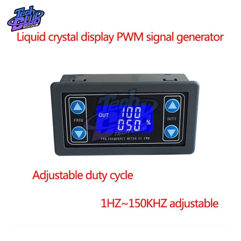 1Hz-150KHz LCD Digital Display PWM Signal Generator 1-Channel PWM Pulse Frequency Duty Cycle Adjustable Square Wave Generator 3