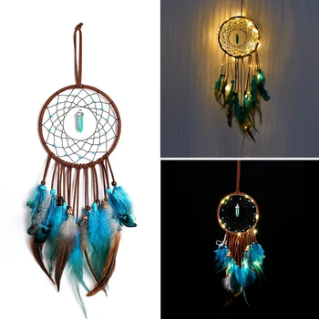 

LED Dream Catcher Handmade Night Light Dream Catchers for Bedroom Wall Hanging Home Decor Ornaments Craft
