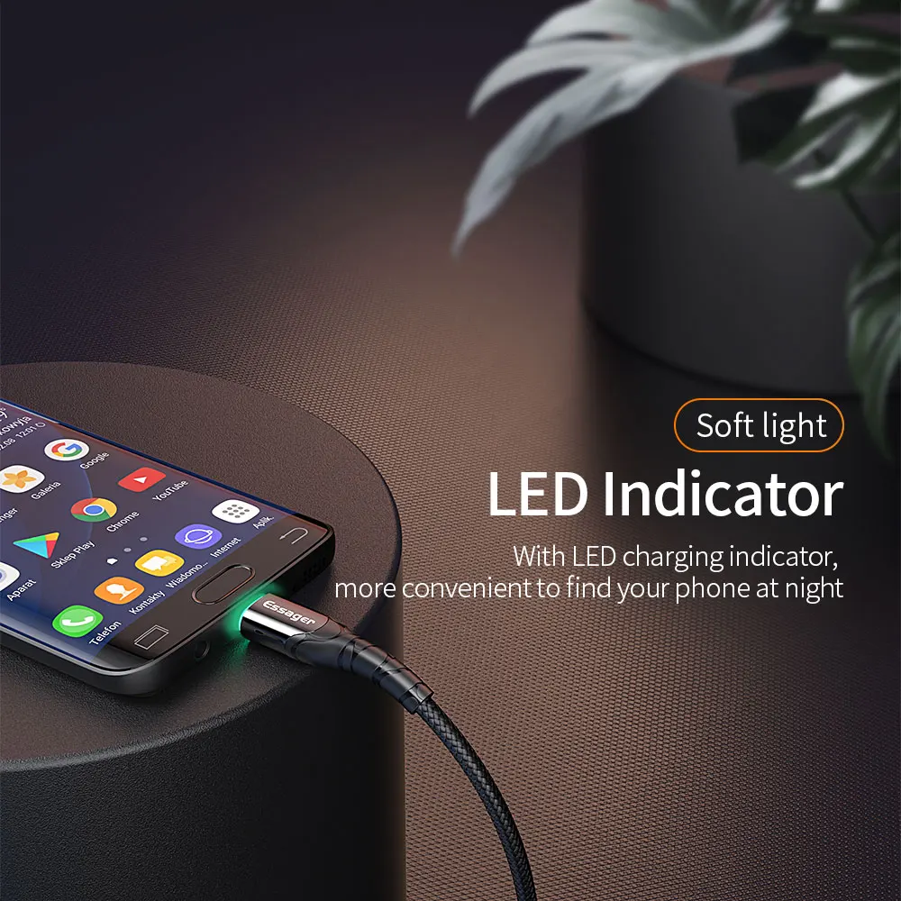 Кабель Micro USB Essager 3 А м 2 м|Кабели для мобильных телефонов| |
