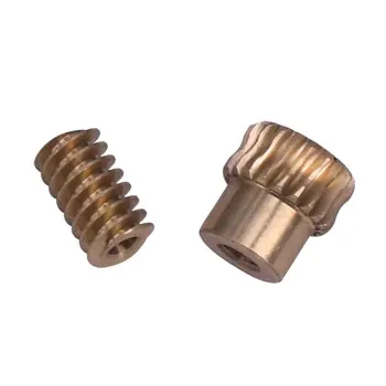 

0.5 Modulus Small Reduction Ratio of 1:10 Motor Output Copper Worm Wheel Gear