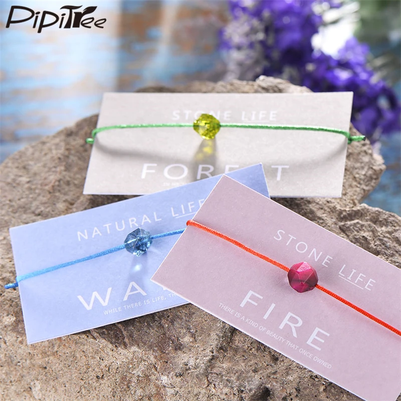 

Pipitree Irregular Multi-faceted Tiger Eye Natural Stone Bead Bracelet Chakra Healing Real Crystal Bracelets Rope Boho Jewelry