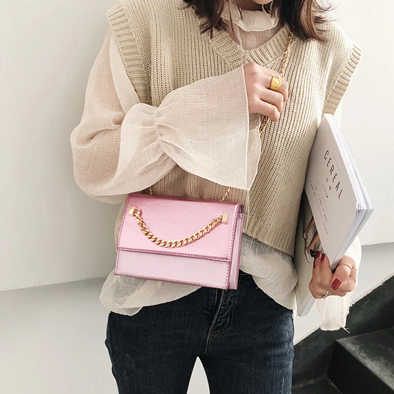 

Women Crossbody Single Shoulder Bag with Chain Strap Small Square Handbag C55