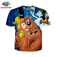 Футболка с 3d принтом аниме для мужчин и женщин, homme Scooby, модная футболка для детей, doo Harajuku, сексуальные футболки с собачкой, Забавные футболки, homme, футболка A09