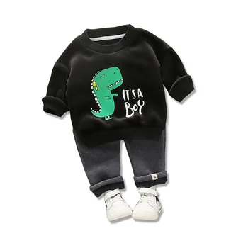 

New Winter Baby Girl Clothes Suit Children Boys Thicken Warm T Shirt Pants 2 Piece Set Toddler Fashion Costume Kids Tracksuits