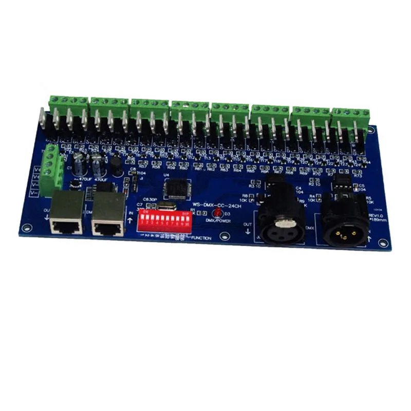 Высокочастотный 3CH DMX512 led RGB контроллер 8 групп 24 канальный dmx512 декодер