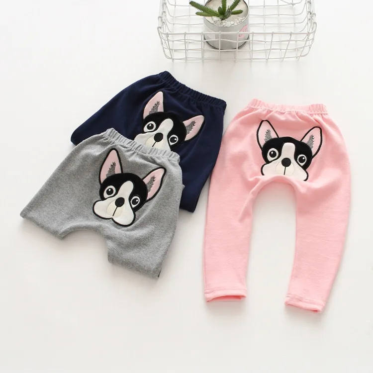 Весенние новые стильные детские штаны с аппликацией из мультфильма для мальчиков и девочек