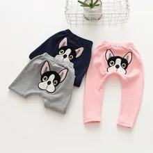 Весенние новые стильные детские штаны с аппликацией из мультфильма для мальчиков и девочек