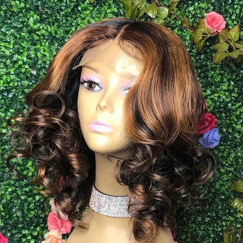 

360 Lace Frontal Wig Ombre Colored Human Hair Wigs Highlight Lace Front Human Hair Wig Pre Plucked Wigs Full Black End For Women