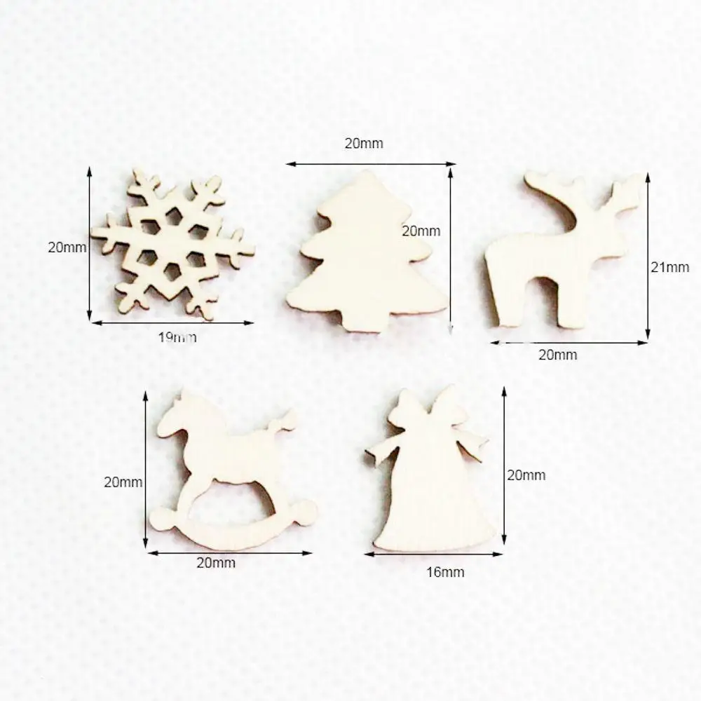 30 шт./компл. натуральное дерево чип поделки РОЖДЕСТВЕНСКИЕ вырезать аксессуары разные формы кулон украшение дома украшения для скрапбукинга