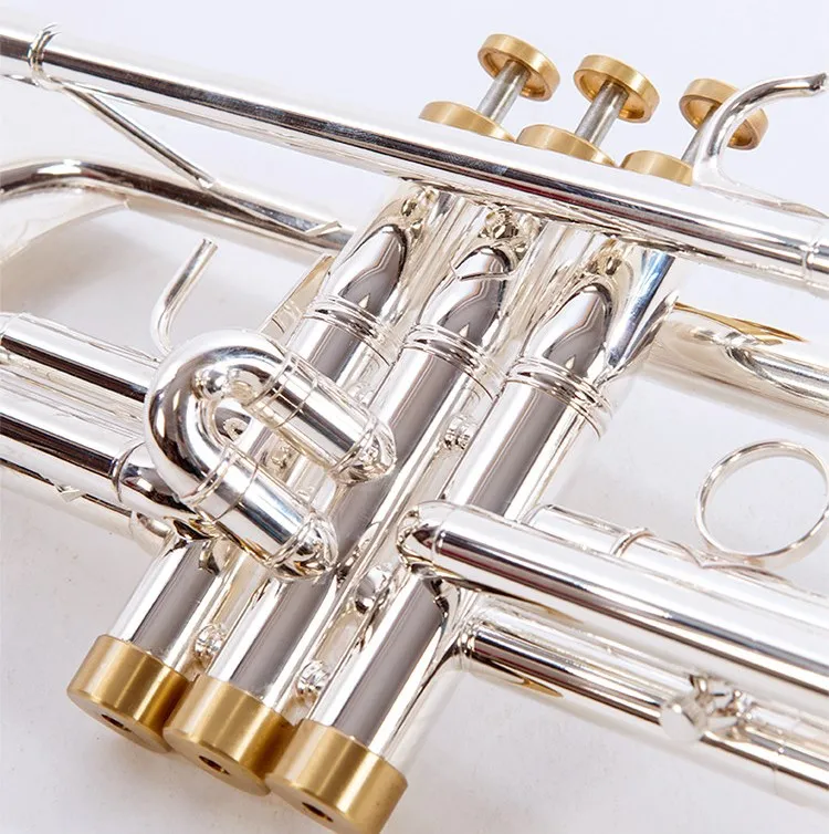 Новое поступление Bb Труба высокого качества золотой лак Посеребренная Труба латунь Музыкальные инструменты композитный Тип труба