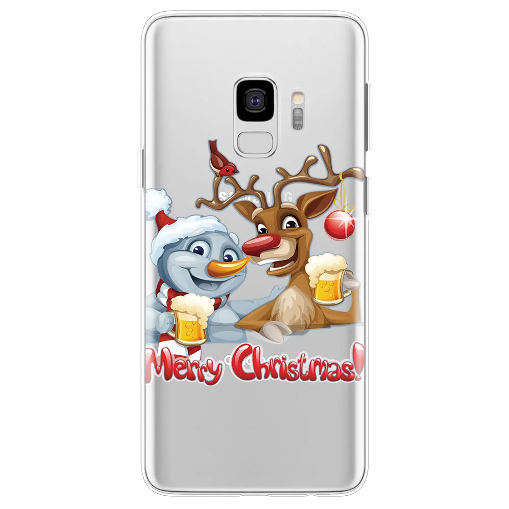 Одежда для сна из хлопка с рождественскими рисунками чехол для samsung Galaxy A70 A60 A50 A40 A30 A20e A10e A10S A10 A6 A8 плюс A3 A5 A6s A7 A8s A9 Fundas