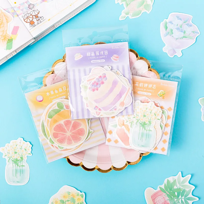 

24 Pcs/pack Kawaii Memo Pad Creative Fruit Sticky Note Diy Scrapbooking Bullet Journal Cute Memo Note Stationary School Student