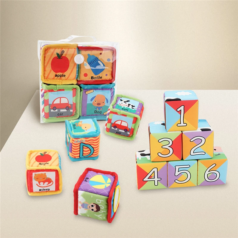

Baby Toys Infant Soft Fun Cloth Building Blocks Toy Early Educational Playing Games Toys For Children Kids Gift