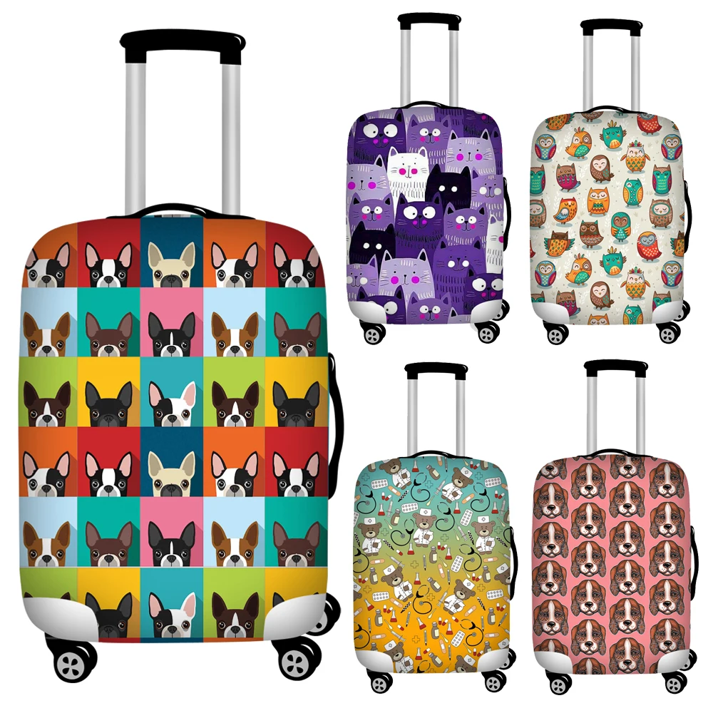 Twoheartsgirl красочные милые Чехлы для багажа с принтом собаки кошки Совы эластичные Чехлы для багажа 18 ''-32'' чемодан защитные пылезащитные Чехлы