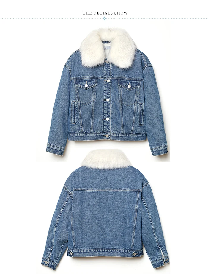 LEIJIJEANS, зимняя теплая куртка для девушек, зима-осень, съемный большой меховой воротник, пальто для девочек, джинсовая куртка, базовое Женское пальто, большое