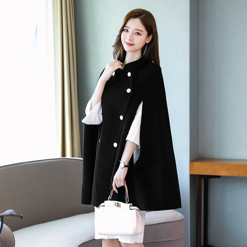 

Dou peng xing Coat Solid Color Double Breasted Slimming Simple Versatile 2019 Autumn