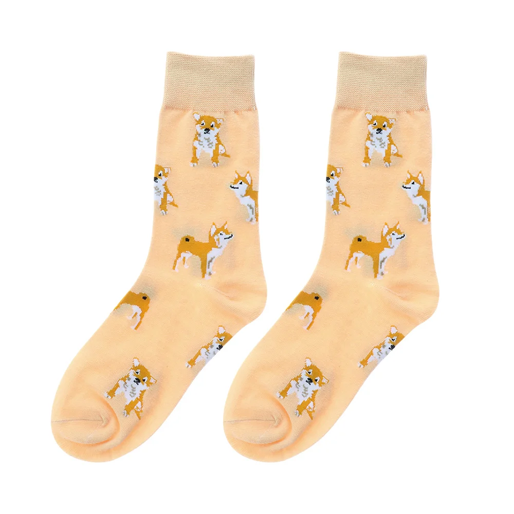 EIE New Cute Kawai Cartoon Women Combed Cotton Socks Women Funny Shiba Inu Dog Corgi Lovely Animal Pattern Casual Sock