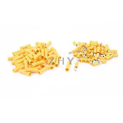

50 Pair 12-10 AWG Wire Connector Male Female Bullet Crimp Terminals Yellow