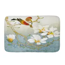 Цветы и птицы в традиционной китайской живописи коврик мат для ванной Рождественский Чехол на подушку коврик