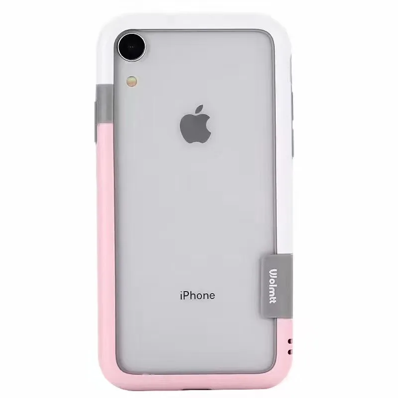 white pink Модный мягкий чехол-бампер из ТПУ для iphone X, XR, XS, MAX, Пряжка для телефона, рамка для iphone 6, 6s, 7, 8 Plus, чехол для телефона, чехол - Color: white pink
