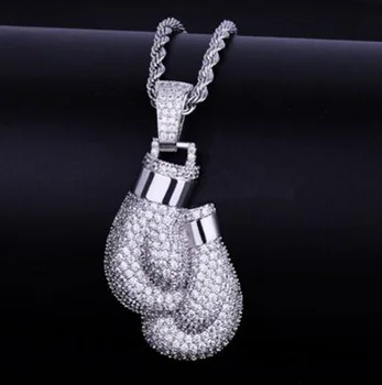 

Classic Hip Hop Jewelry Boxing Gloves Pendant Necklace High Quality Metal Men and Women Necklace