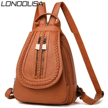 New 3 In 1 Bagpack Women Backpack High Quality Leather Travel Backpack Female Shoulder Chest Bags for Women 2019 Back Pack Sac