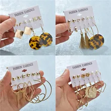 WUKALO, акриловые серьги с кисточками для женщин, богемные серьги, набор, большие геометрические серьги-гвоздики, Brincos, для женщин, сделай сам, модное ювелирное изделие