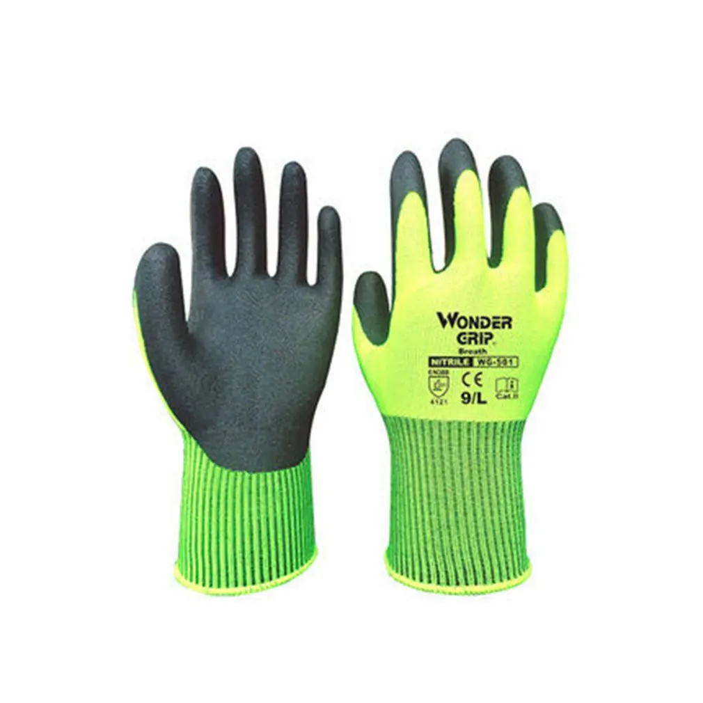 WG-500 садовая Защитная перчатка нейлон Non-slip масло устойчив к атмосферным воздействиям и износостойкие с нитриловым покрытием труда страхование поставок рабочие перчатки