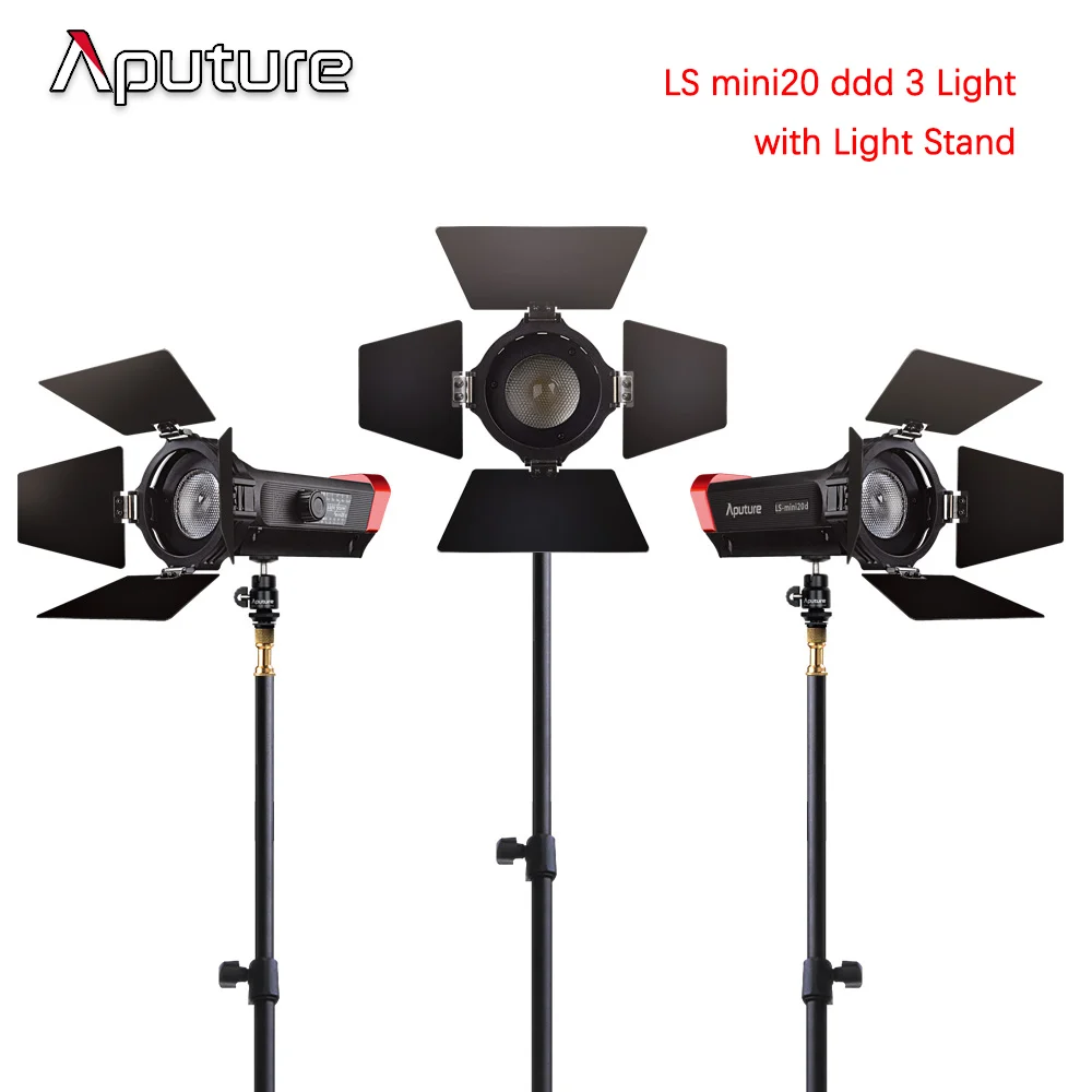 Aputure LS mini20 ddc 3 светильник+ штатив Стенд Комплект TLCI 97+ Дневной светильник 3200-6500K съёмка на пленке COB светодиодный светильник для видеосъемки ing