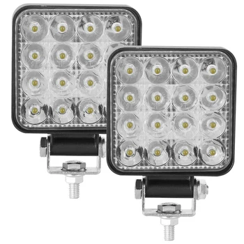 

Led Light Bar,2Pcs 3 Inch 48W Square Work Light Offroad Light Led Fog Light Truck Light Driving Light Boat Lighting for Jeep