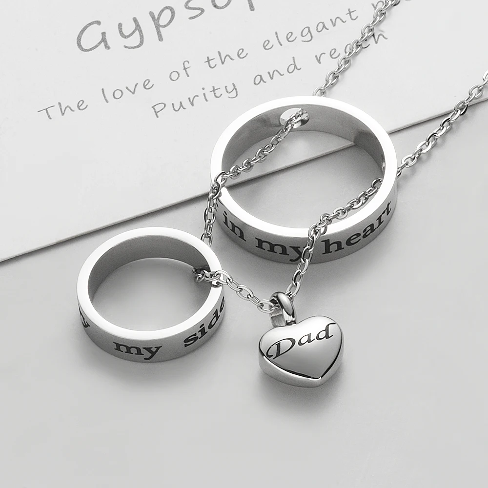 

Stainless Steel No Longer By My Side, Forever In My Heart Cremation Jewelry Heart Urn Necklace 50cm