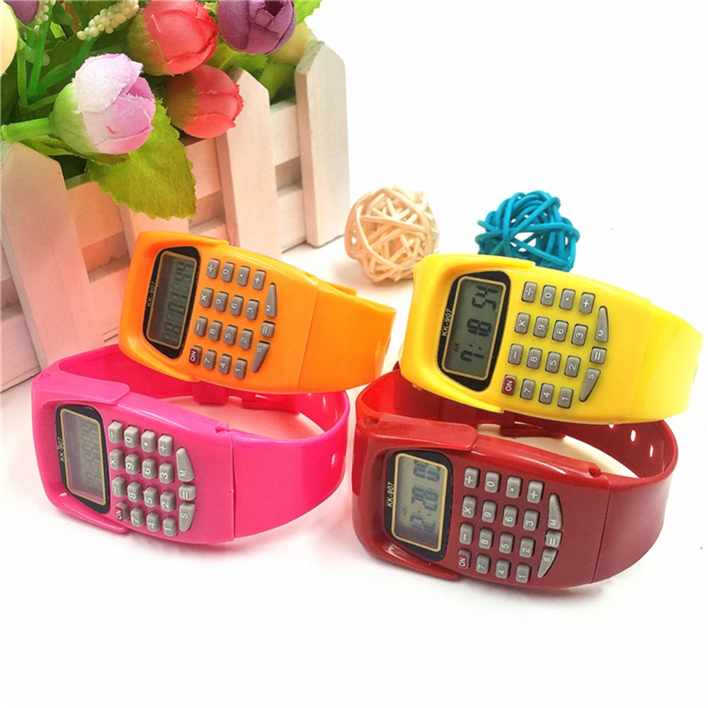 Kids Calculator With LED Watch Function Children's Fashion Digital Silicone Sports Work Fun | Компьютеры и офис