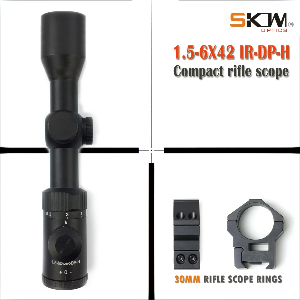 Тактический охотничий военный прицел SKWoptics 1 5-6x42 223 308 30-06 ar15 AK 30 мм кольца для