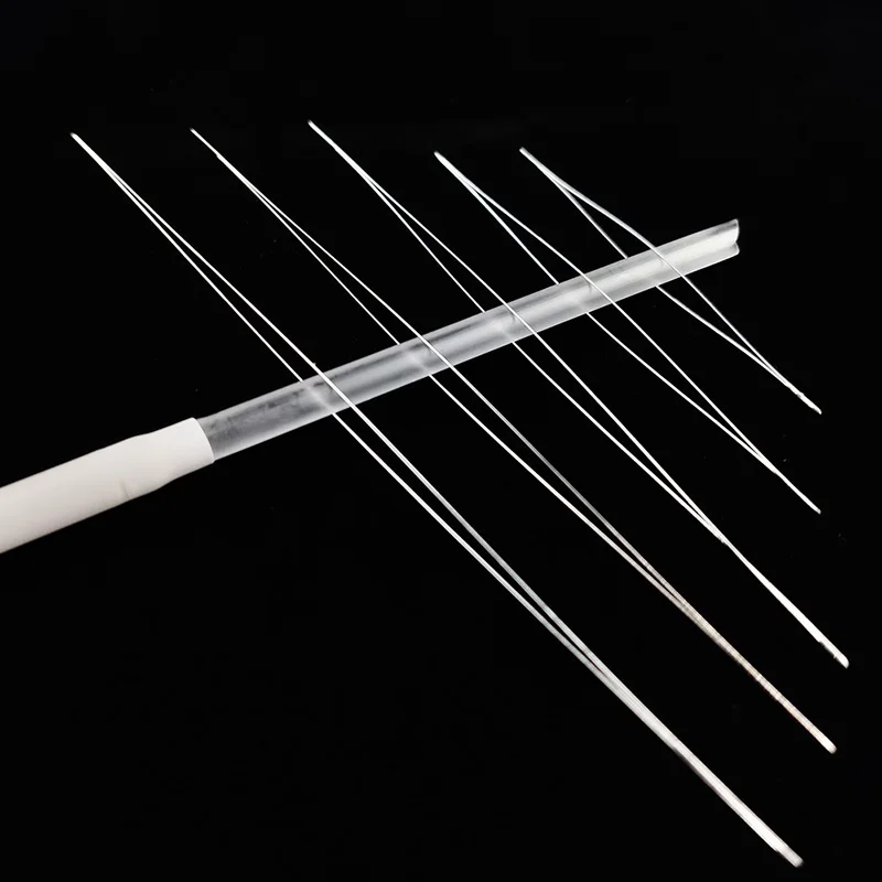 

YHBZRET 5PCS Open Stainless Steel Beading Needles for beads pearls Threading String Cord Jewelry Making Big Eye Tools Pins