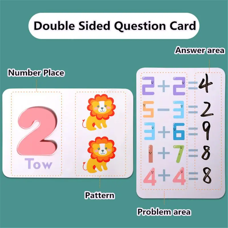 

Numbers Flash Cards Set - Numbers Animal Card Board Matching Puzzle Game Montessori Educational Toys Gift for Toddlers