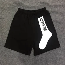 KANYE дети видеть CPFM печати повседневные спортивные шорты Новые хип хоп мужские и женские буквы Вышитые черные шорты