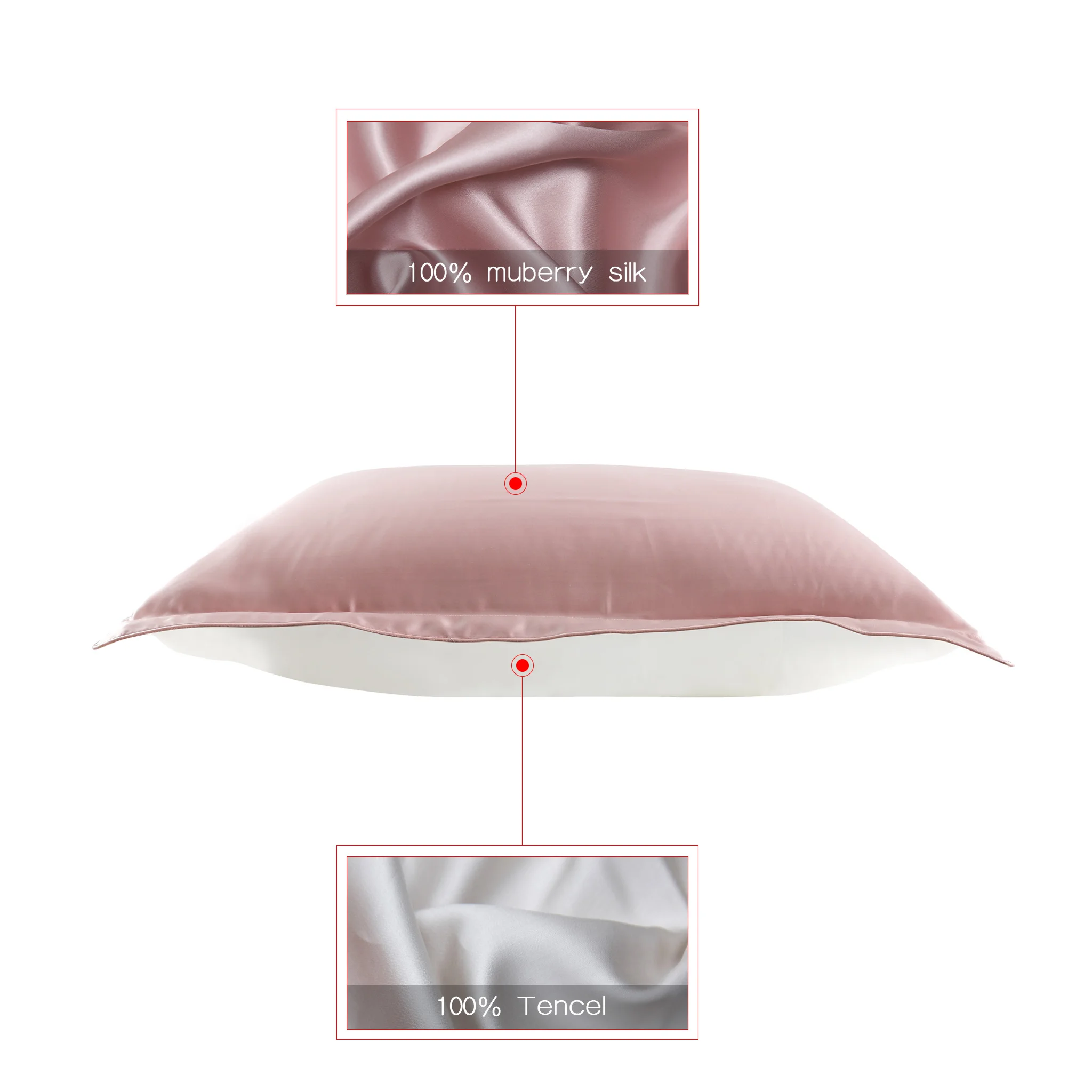 DISANGNI 100% Natural Mulberry Silk Pillowcase for Hair and Skin - Front in Pure Silk & Back in Breathable Lyocell Fiber, 1 Pack 3