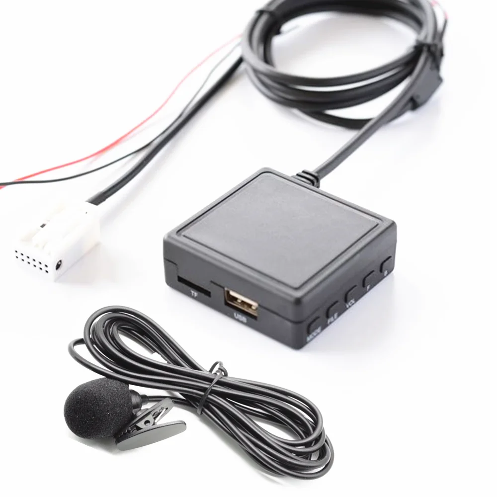 Автомобильный Bluetooth 5 0 беспроводной HIFI Aux адаптер микрофона TF USB флэш-накопитель