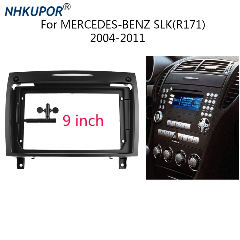 

9 дюймовый 2 Din автомобильный радиоприемник, рамка в комплекте для телефона, SLK(R171) 2004-2011, автомобильный стереоприемник, панель приборной панели, рамка в комплекте