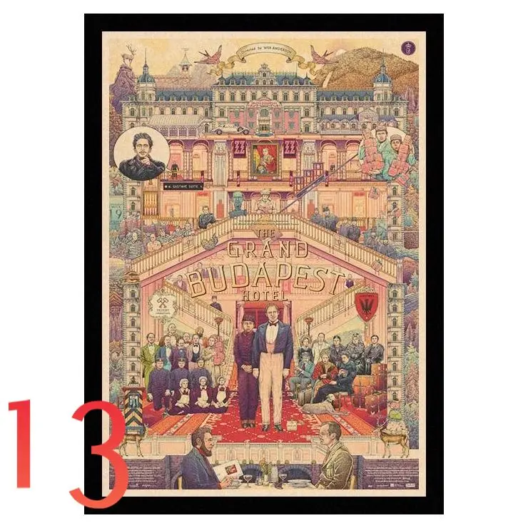 Идеальный JL Grand Budapest отель винтажные Плакаты для домашнего декора крафт-бумага высокого качества плакат стикер стены BDLS01 - Цвет: Прозрачный