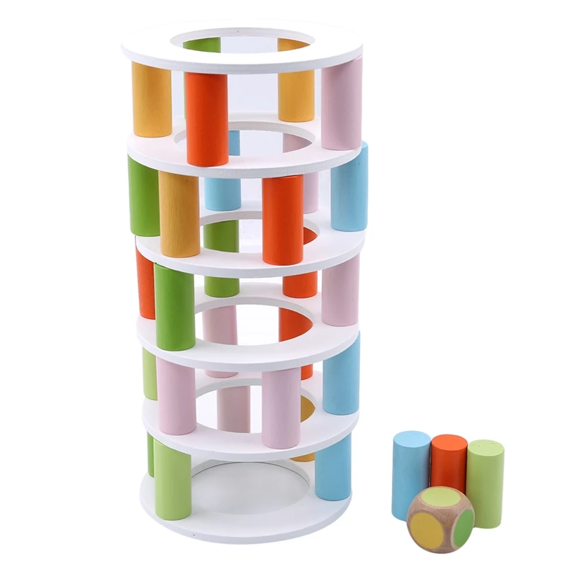 Wooden Tower Toys Wood Stack Building Block Toys Educational Table Game For Children Wooden Toys Ma