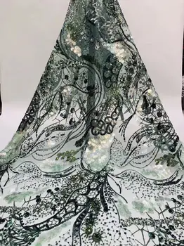 

Elegant Summer Dress Tulle Fabric French Net Lace Fabric With Sequins For Sewing Dress PAN306(5Yards/Lot)