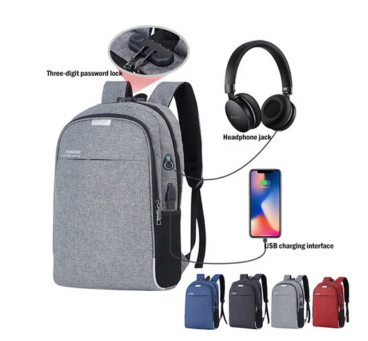 

Backpack Laptop Backpack USB Charging Backbag Travel Daypacks Male School Bookbag Leisure Backpack Anti Theft Mochila